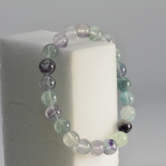 Fluorite Bracelet - Stretch bracelet gemstones - Picture 3 of 5